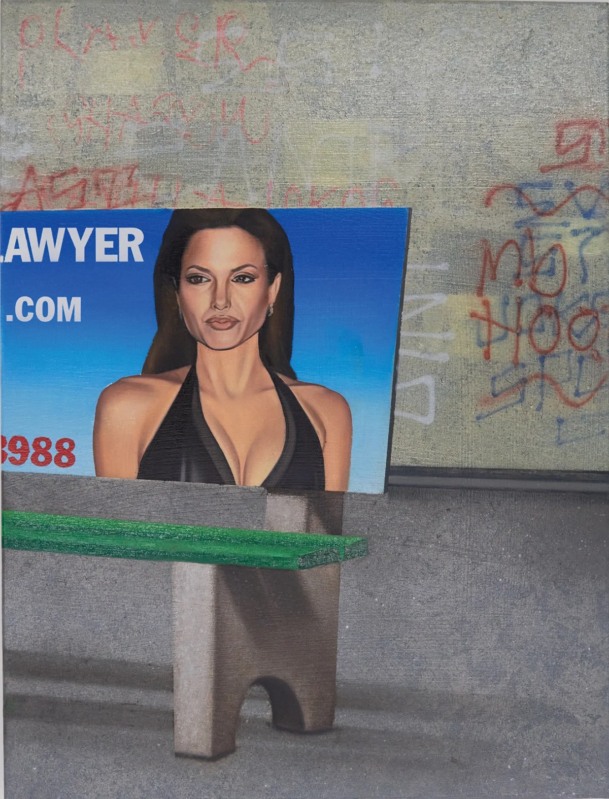 Angelina bench (2024) Oil, enamel on canvas