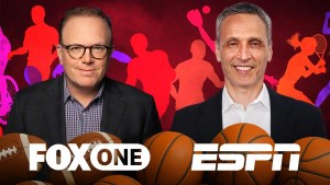 Fox streaming CEO Pete Distad and ESPN chairman Jimmy Pitaro (TheWrap/Chris Smith/Getty Images)