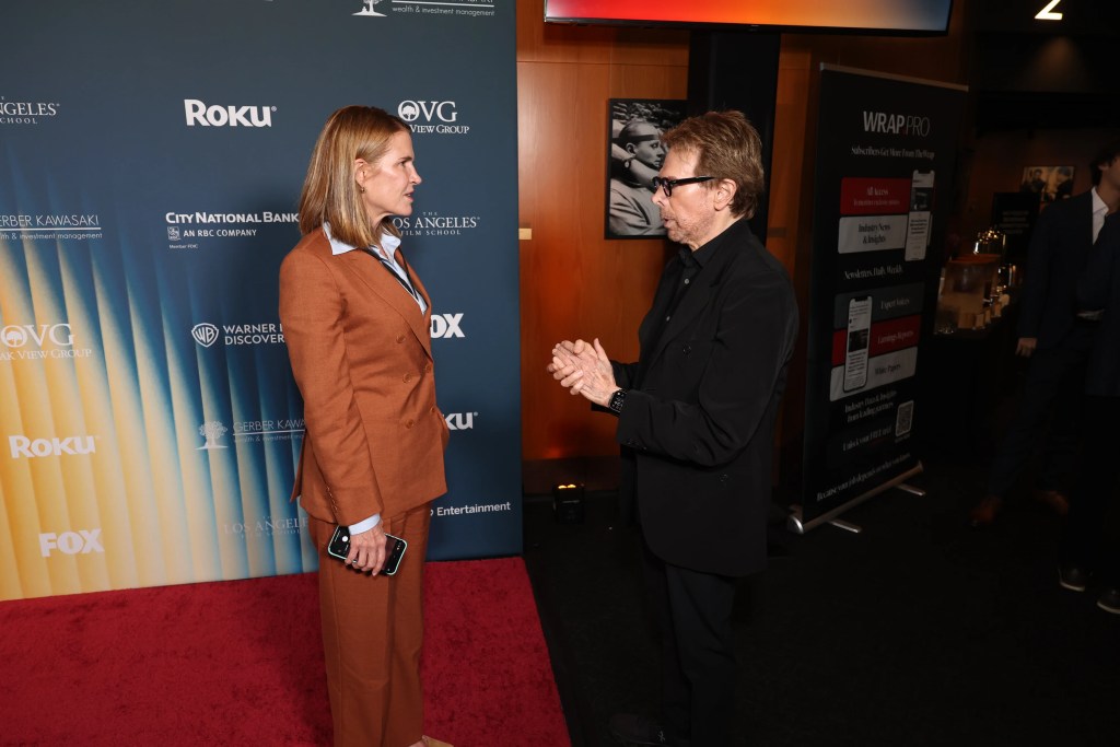 Colleen Bell, Executive Director, California Film Commission and Jerry Bruckheimer, Award-Winning Producer "F1"