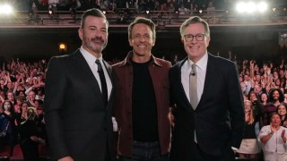 Kimmel, Colbert and Meyers Taunt Trump With Group Photo at Brooklyn Taping