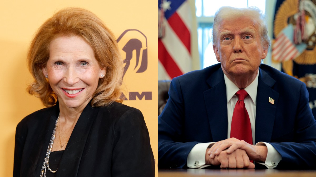 Shari Redstone and Donald Trump
