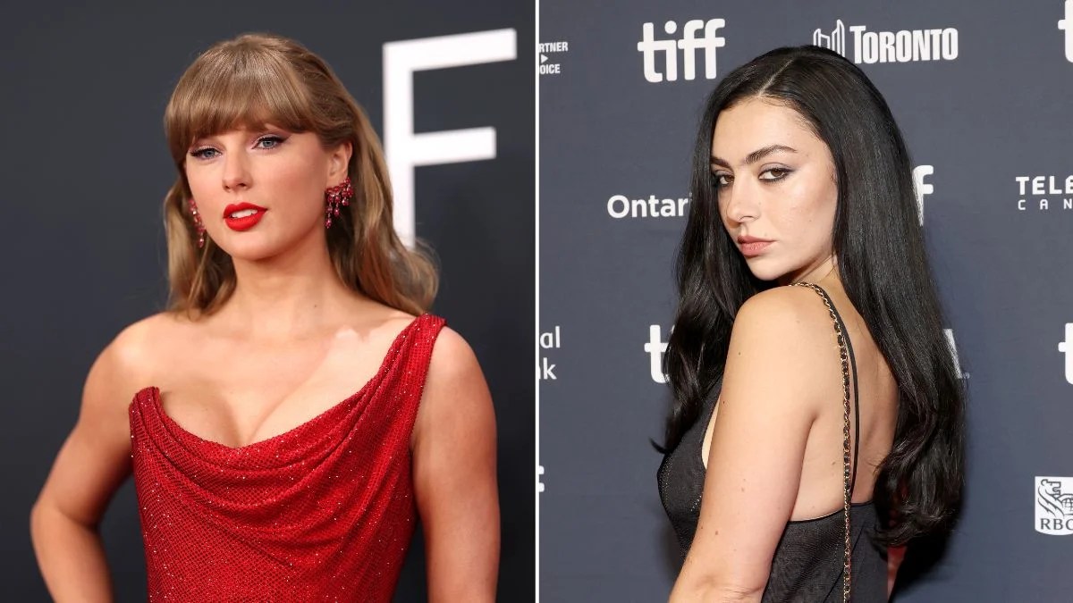 Left: Taylor Swift (Matt Winkelmeyer/Getty Images), Right: Charli XCX (Robin Marchant/Getty Images)