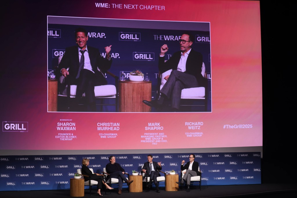 Sharon Waxman, Founder & Editor-in-Chief, TheWrap, Christian Muirhead, Co-Chairman, WME Group, Mark Shapiro, President and Managing Partner, WME Group & President and COO, TKO  and Richard Weitz, Co-Chairman, WME Group