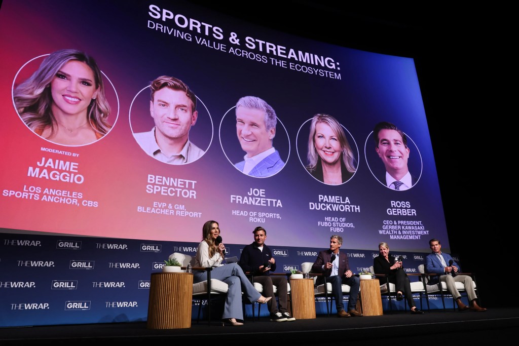 Jaime Maggio, Los Angeles Sports Anchor, CBS, Bennett Spector, EVP & GM, Bleacher Report, Joe Franzetta, Head of Sports, ROKO, Pamela Duckworth, Head of FUBO Studios, FUBO, and Ross Gerber, CEO & President, Gerber Kawasaki Wealth & Investment Management