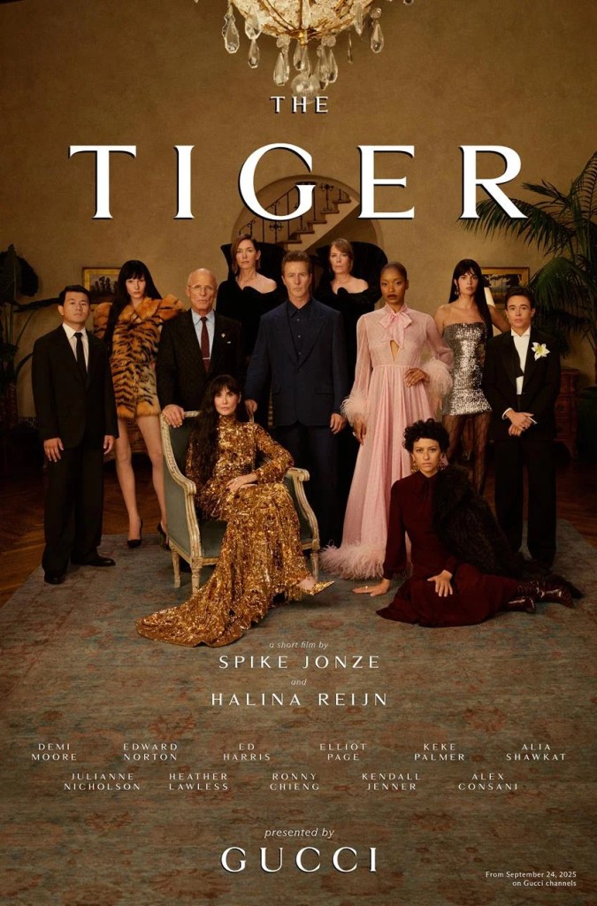 The cast of The Tiger, a film by Spike Jonze and Halina Reijn, presented by Gucci to debut designer Demna's first colllection for the brand. Source: Gucci
